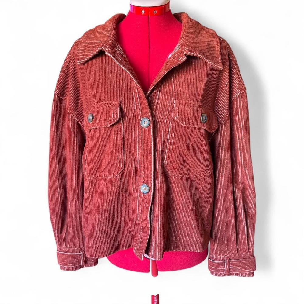Avec Les Filles Anthropologie rust corduroy jacket size Large boho western
